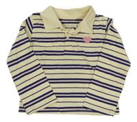 Smetanovo- tmavomodré pruhované polo triko H&M