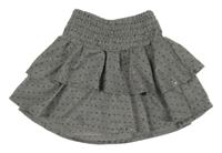 Sivá bodkovaná á ľahká vrstvená sukňa