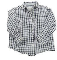 Bílo-tmavomodrá kostkovaná košile Next