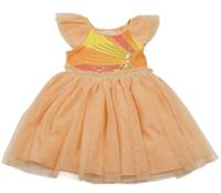 Meruňkové tylové šaty s flitry Primark