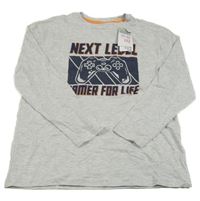 Nové - šedé melírované triko s ovladačem Primark