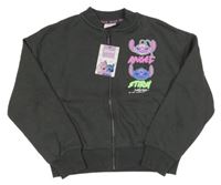 Nové - tmavošedá propínací mikina se Stitchem Primark