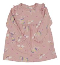 Svetloružové šaty s jednorožcami sinsay