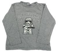 Šedé melírované triko se StarWars