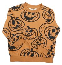 Oranžovo-čierna mikina s dýněmi H&M