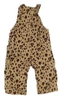 Béžové leopardí laclové kalhoty hema