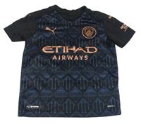 Černo-tmavomodrý vzorovaný fotbalový dres Puma