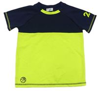 Tmavomodro-neonově žluté sportovní tričko Topolino