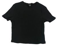 Čierne rebrované crop tričko New Look
