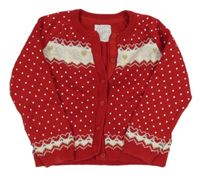 Červeno-biely bodkovaná ý prepínaci sveter s norským vzorom Mothercare