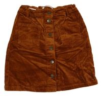 Rezavá manžestrová propínací sukně Only