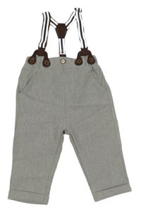 Svetlosivé chino nohavice s trakami Shein