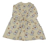 Smotanové teplákové šaty s kočičkou Marií Next