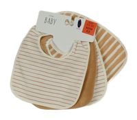 Nové - 4set - 4x Bielo-okrový pruhovaný podbradník George