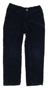 Tmavomodré slim fit manšestráky H&M