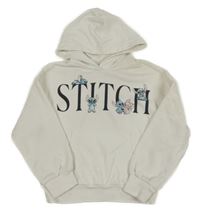 Biela mikina so Stitchem a Angel a kapucňou C&A
