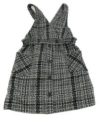 Čierno-biele kockované na traké šaty Matalan