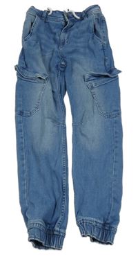 Modré teplákové cargo cuff rifle Yigga