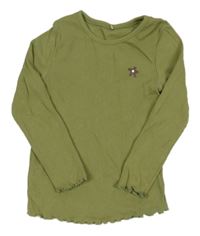 Khaki rebrované tričko s květem George