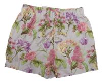 Lila květované kraťasy Tu