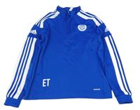 Tmavomodro-bílá sportovní mikina s nápisy Adidas