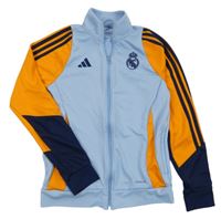 Světlemodro-oranžovo-tmavomodrá prepínaci športová mikina s logom Adidas