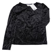 Nové - Černé sametové crop triko H&M