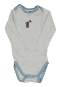 Bílo-modré body s číslem Tchibo