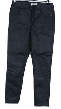 Dámske tmavosivé trblietavé skinny nohavice Dorothy Perkins