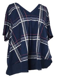 Dámska tmavomodrá kockovaná blúzka zn. M&S