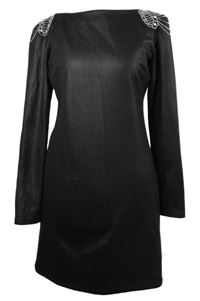 Dámské černé šaty s korálky River Island 
