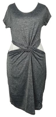 Dámske sivé melírované šaty s prestrihmi a řasením River Island