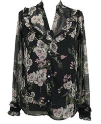 Dámska čierna kvetovaná šifónová blúzka zn. River Island