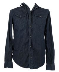 Pánska tmavomodrá rifľová košeľa Armani