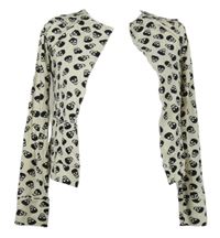 Dámsky smotanový cardigán s lebkami