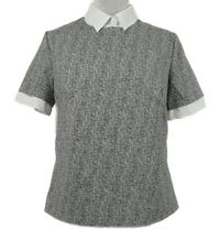 Dámská černo-bílá vzorovaná halenka s límečkem TU 