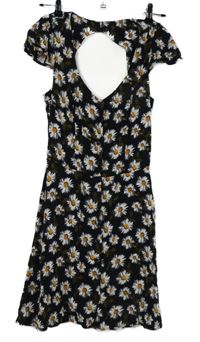 Dámske čierne kvetované košeľové šaty Topshop