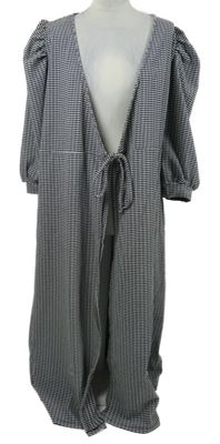 Dámské černo-bílé vzorované zavinovací dlouhé šaty Very 