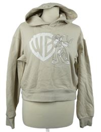 Dámská béžová crop mikna s Bugs Bunnym a kapucňou Beloved