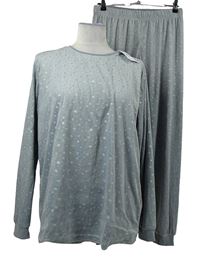 Nové - Dámské šedé hvězdičkované plyšové pyžamo Primark