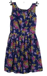 Dámské tmavomodré květované šaty Mela Loves London 