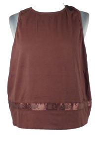 Dámsky vínový rebrovaný crop top s logy River Island vel. 54