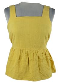 Nové - Dámský narcisový peplum lněný top Primark 