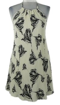 Dámske smotanové plisované šaty s kvetmi Shein