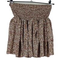 Dámska staroružová kvietkovana sukňa so žabičkovým pasom Shein