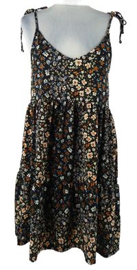 Dámske čierne kvietkovane šaty Pep&Co