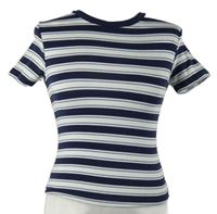 Dámske tmavomodro-biele pruhované tričko Miss Selfridge