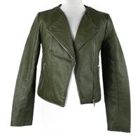 Dámský khaki koženkový crop křivák Mango 