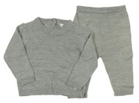 2set- svetlosivý ľahký svetr+ pletené nohavice