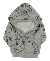 Sivá prepínaci mikina s Mickey Mousem a kapucňou zn. George